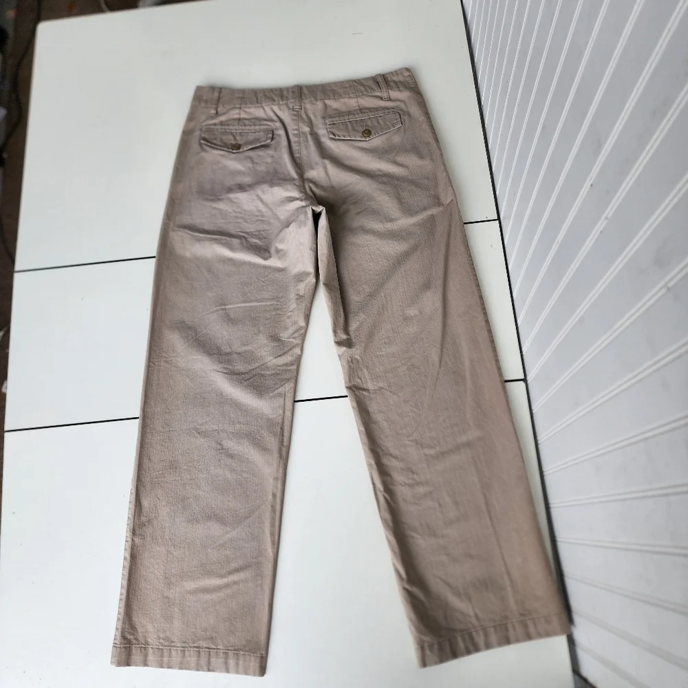 Banana Republic Textured Pant Men's 33 X 32 Relaxed Pocket Flat Front Beige